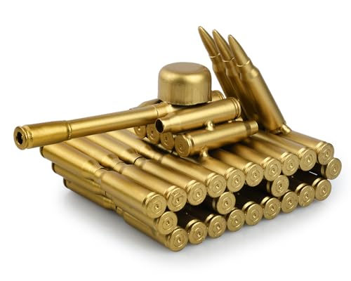 Metal Tank Sculpture Handmade Bullet Casing Figurine Desk Decor