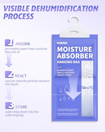 Hanging Moisture Absorber Bags 10 Pack 9.8 Oz Closet Dehumidifier