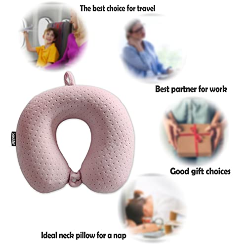 Memory Foam Travel Neck Pillow - Soft Velvet U-Shape Head Support