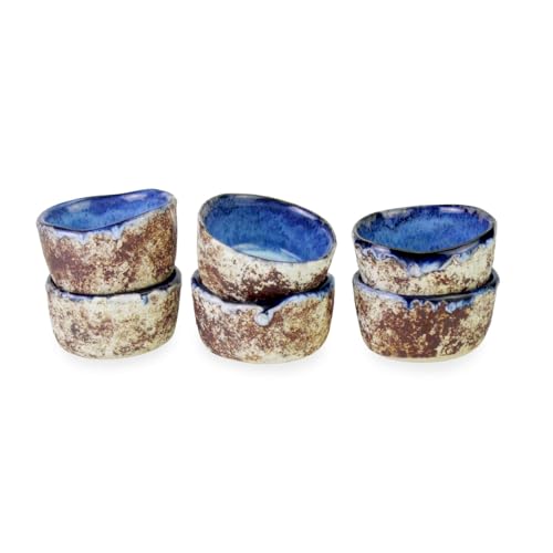 Handmade Ceramic Pinch Bowls, 1.5-Inch Spice Prep Bowls (Set of 6)