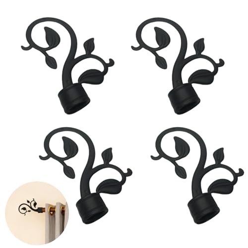 4PCS Decorative Curtain Rod Finials for 0.87-inch Diameter Poles