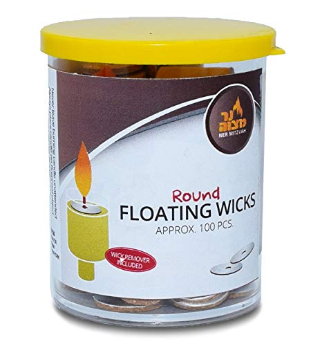 Cotton Floating Wicks with Cork Holders - 100 Count for Oil Cups
