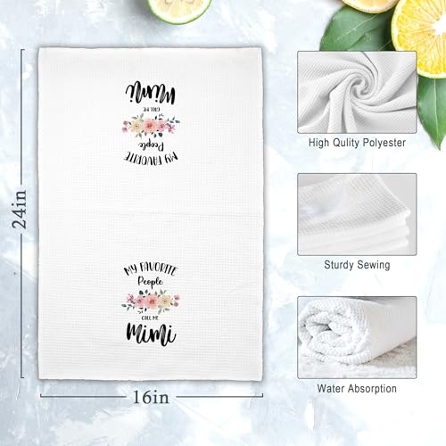 Mimi (Variation: Mimi) Grandma Kitchen Towels 16x24in Floral Hand Towel Gift for Grandma