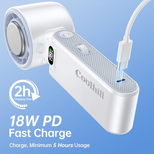 Coolhill Portable Handheld Turbo Fan with Ice Cooling & 5500mAh Battery