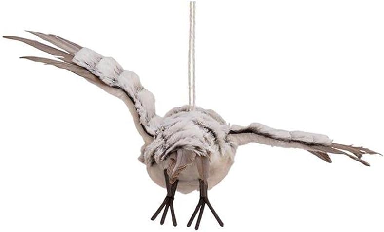 Skiennix Flying Owl Ornament - Grey With White Fur | Perfect Holiday Decor for Christmas