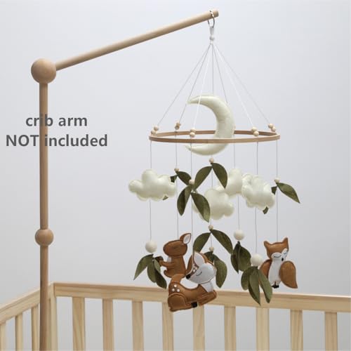 Handmade Woodland Animal Baby Mobile - Felt Squirrel Owl Deer Nursery Decor