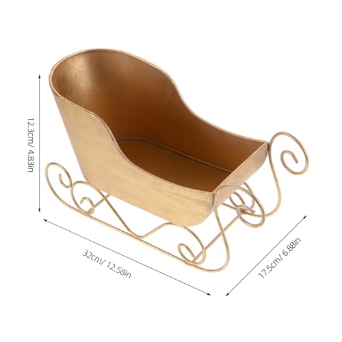 Christmas Mini Iron Sleigh Decor for Holiday Table & Desktop Festive Decor