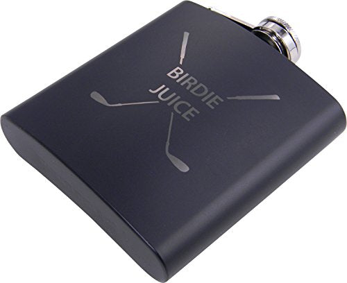 Black Golf Birdie Juice Flask with Funnel & Gift Box - Perfect Christmas & Birthday Gift