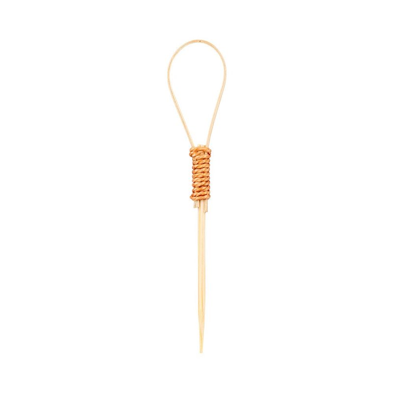 Restaurantware-2.5 Inch Hoop Bamboo Skewers, 1000 Sturdy Disposable Bamboo Food Picks - Sturdy, Hoop Design, Bamboo Appetizer Picks, Sustainable, For Serving Appetizers and Cocktail Garnishes