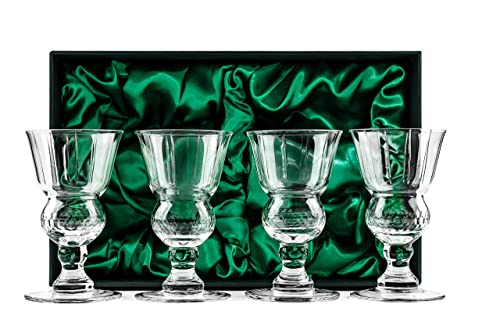 Vintage Crystal Absinthe Glasses - 6.5 oz Pontarlier Goblets, Set of 4