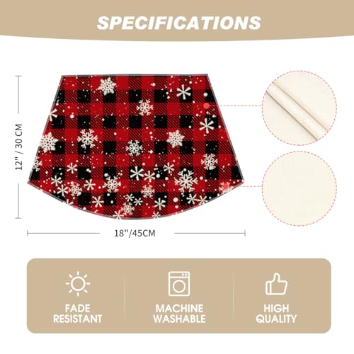 Artoid Mode 12x18 In Red/Black Wedge Placemats Set of 4 for Round Tables