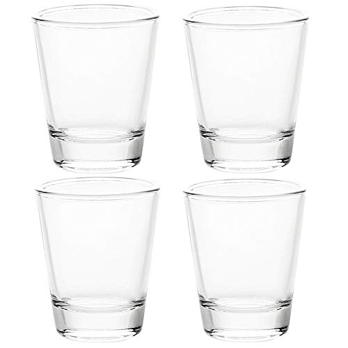 BCnmviku 4 Pack Heavy Base Clear 1.5 oz Shot Glasses Set – Model BC-029-4Pack