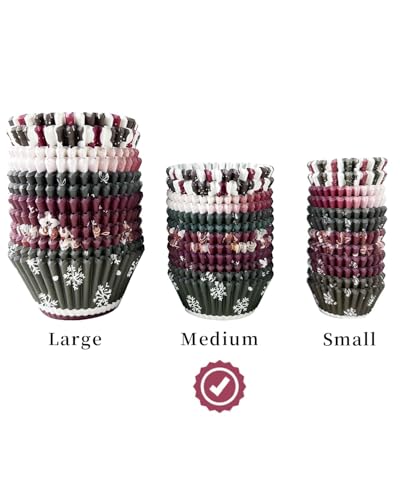 Christmas 300-Count Cupcake Liners Set - Standard Size, 6 Designs