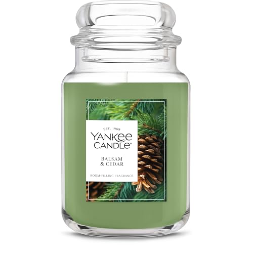 Balsam & Cedar Scented Candle - 22 oz Large Jar (Up to 150 Hour Burn Time)