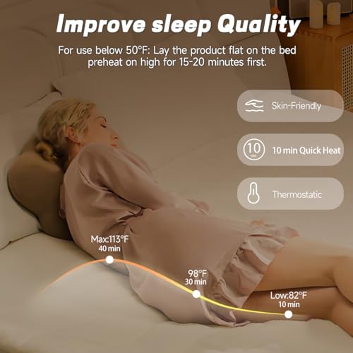 Heated Mattress Pad Mini Twin Size with Timer & Auto Shut-Off