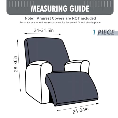 100% Waterproof Recliner Chair Cover - Stretch Washable Slipcover for Pets and Kids (Chocolate, 1 Seater)