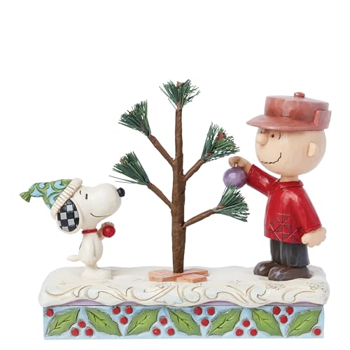 Jim Shore Peanuts Snoopy & Charlie Brown Christmas Figurine - Handcrafted Resin Decor