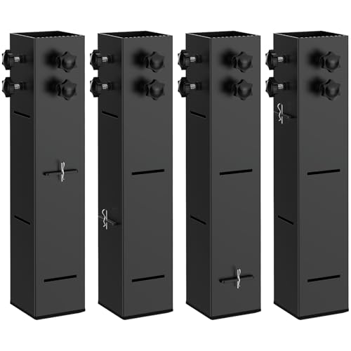 Adjustable Carbon Steel Bed Risers for College Dorms - 3.15" Diameter