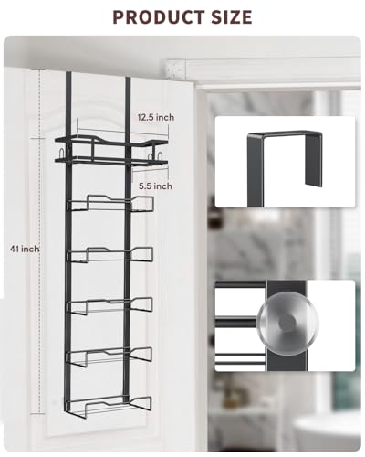 6-Tier Over-the-Door Towel Rack - No Drill Bathroom Storage Organizer