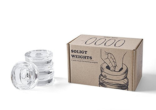 Fermentation Glass Weights with Easy Grip Handle for Wide Mouth Mason Jars 4-Pack