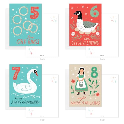 American Greetings 12 Days of Christmas Countdown Mini Note Cards with Envelopes & Seals (12 Days of Xmas 12ct) - For Kids