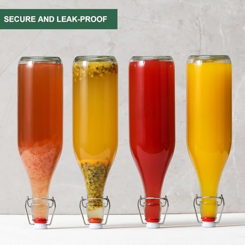 8 Pack 33 oz Swing Top Glass Bottles with Airtight Stopper Lids