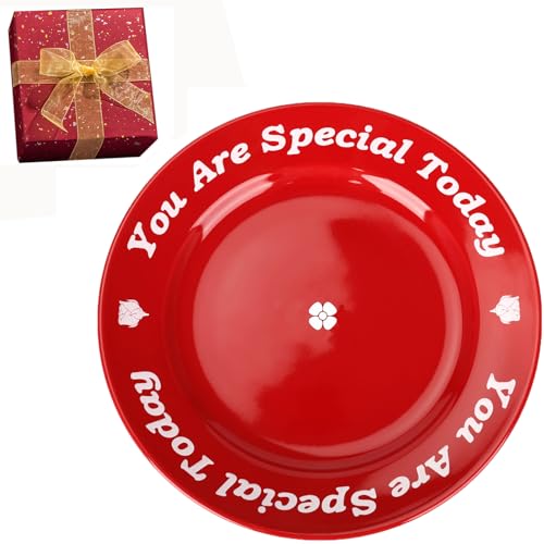 10.6-inch Ceramic Celebration Plate - You Are Special Today Red Platter