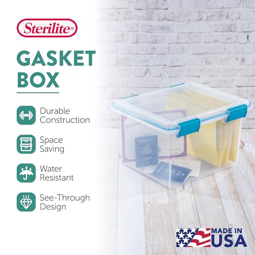 Sterilite 32 Qt Gasket Box Stackable Storage Bin 4-Pack