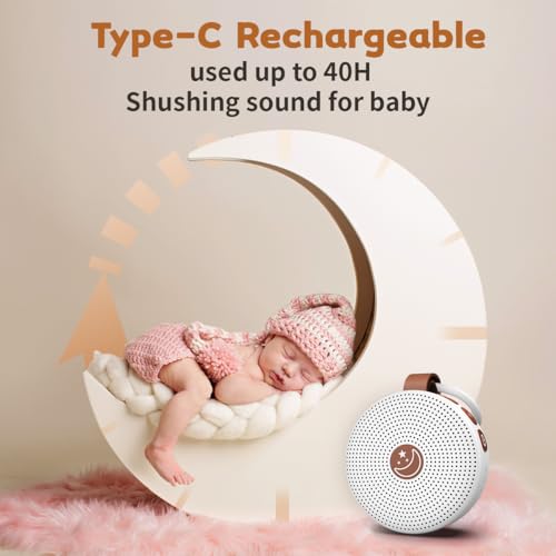 Portable Mini White Noise Machine with 30 Soothing Sounds & Timer