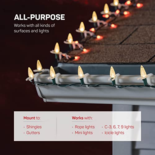 SEWANTA 200-Piece All-Purpose Holiday Light Clips for Gutter & Shingle Mounting