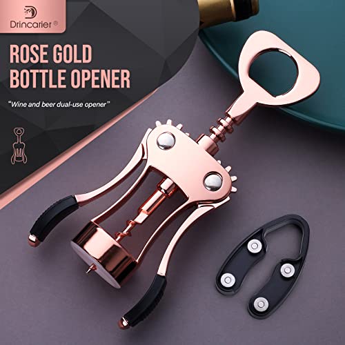 Gold Wing Corkscrew Wine Opener with Foil Cutter - Premium Zinc Alloy Bottle Opening Tool