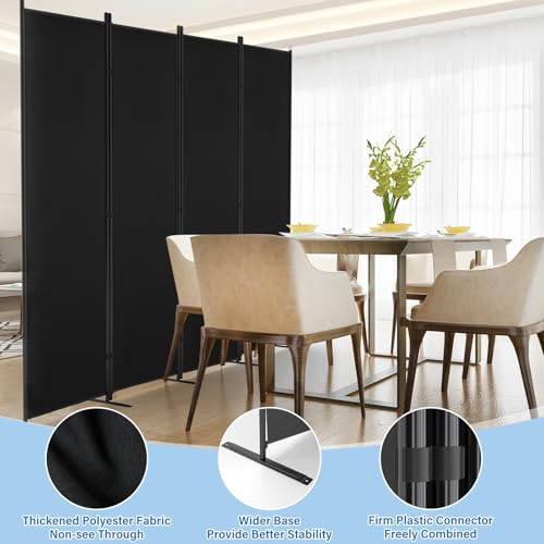 4-Panel Folding Room Divider, 88-Inch Portable Privacy Screen for Home