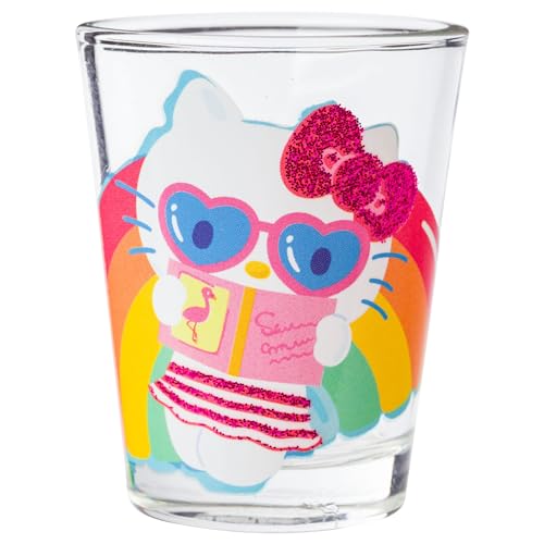 Hello Kitty Summer Pool Glass Set 4 Pack, 1.5oz Mini Drinking Glasses, Officially Licensed