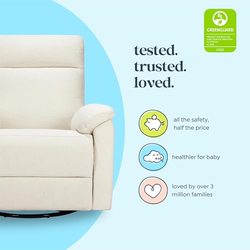 Electronic Swivel Glider Recliner Chair with USB Port, Vanilla
