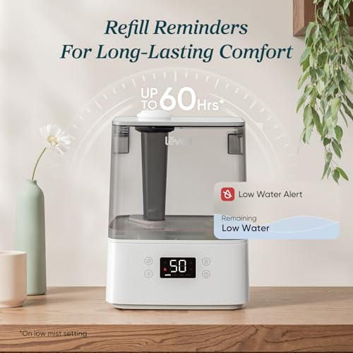 Smart Cool Mist Humidifier for Bedroom Large Room 6L 60H Runtime