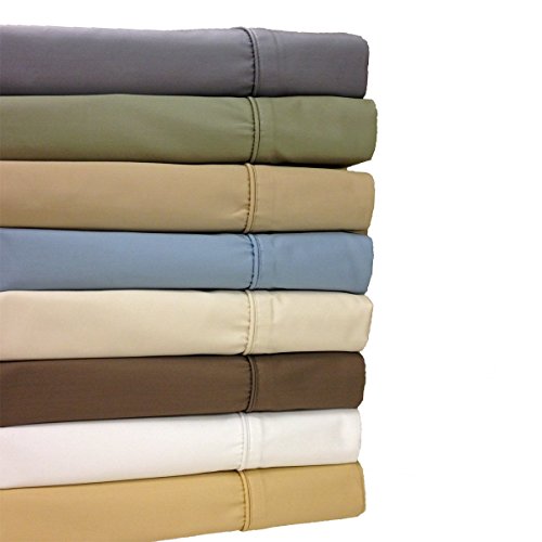 Royal Hotel King Waterbed Sheets Set - 650 TC Cotton Blend, Blue (Blue Solid, King Waterbed)