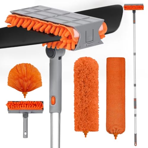 Ceiling Fan Duster with 72-Inch Extendable Handle & Washable Microfiber Heads