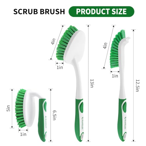 Heavy Duty Scrub Brush Set - 4 Piece Shower & Tile Cleaning Brushes
