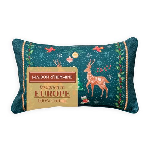 12 x 20 inch Pack of 1 Cotton Throw Pillow Cover - Maison d' Hermine, Hygge Christmas 081
