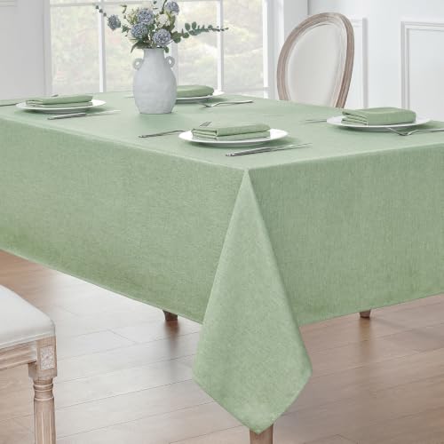 Waterproof Linen Textured Rectangular Tablecloth - Stain & Wrinkle Resistant