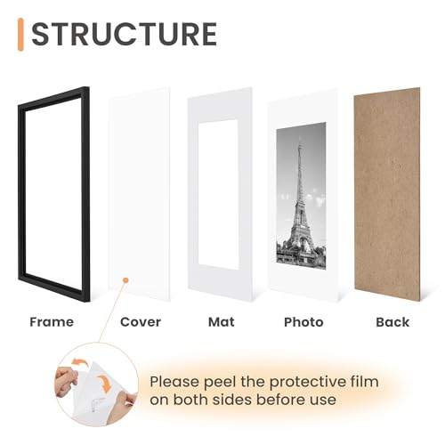 Upsimples 8x10 Picture Frames Set of 5 Black Gallery Wall Collage