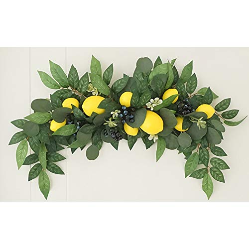 30-Inch Artificial Flower Swag with Lemons and Berries, Floral Garland