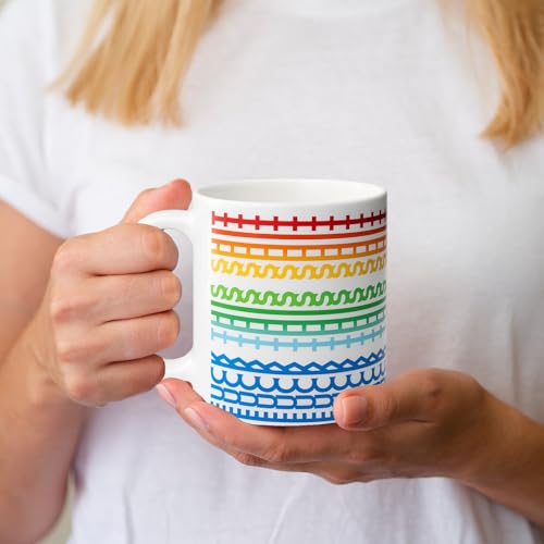 Funny Hidden Message Ceramic Coffee Mug 11oz Rainbow Rune Pattern - Humorous Gift