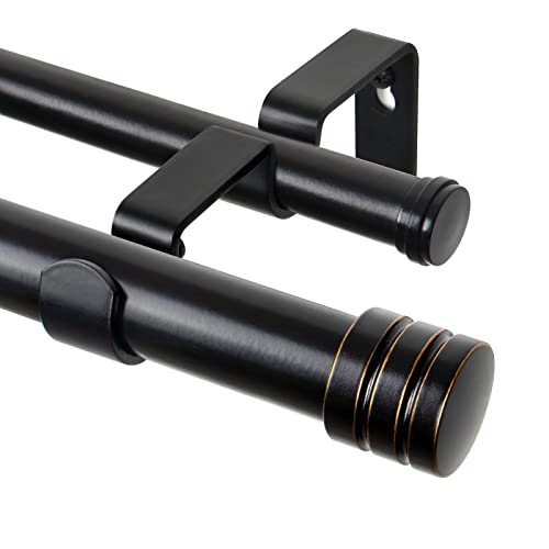 Adjustable Double Curtain Rod, 1-Inch Heavy Duty Dual Drape Rod