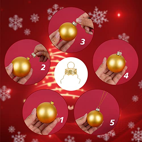 100-Piece Metal Christmas Ornament Caps and Hanger Strings for DIY Crafts