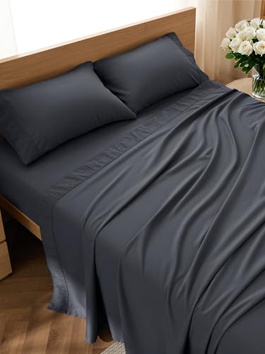 Bedsure Queen Sheet Set - Soft Cooling Microfiber Bedding with Deep Pockets