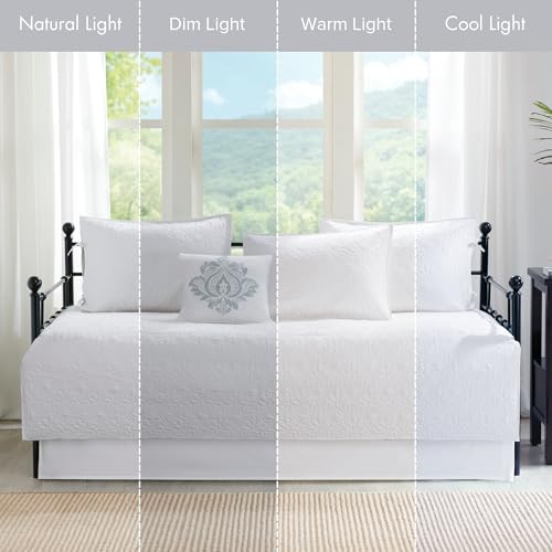 Reversible Cotton Daybed Cover Set - 6-Piece All Season Bedding Set with Shams