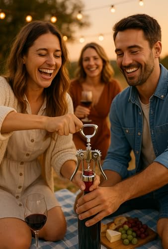Heavy Duty Wing Corkscrew Wine Opener - Silver, Ergonomic & Durable, Pack of 2