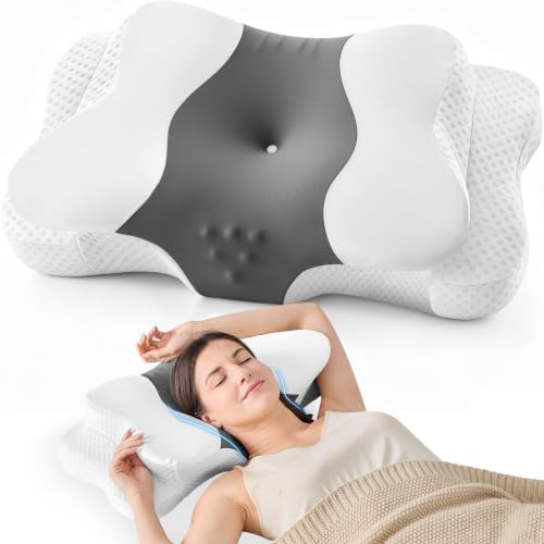Ergonomic Cervical Neck Pillow for Side Sleepers - Adjustable Memory Foam Support