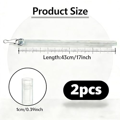 17-Inch Invisible Acrylic Curtain Pull Wand Set - 2 Pack